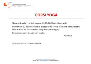 Cambio sede corsi