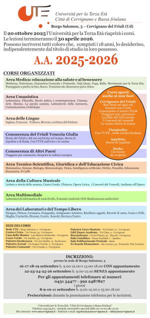 Locandina corsi 2025-2026