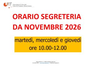Orario segreteria