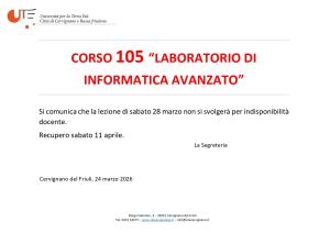 Sospensione e recupero corso 105