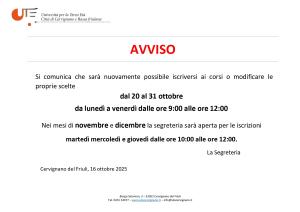 RI-APERTURA ISCRIZIONI