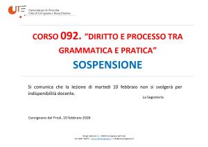 Sospensione lezione